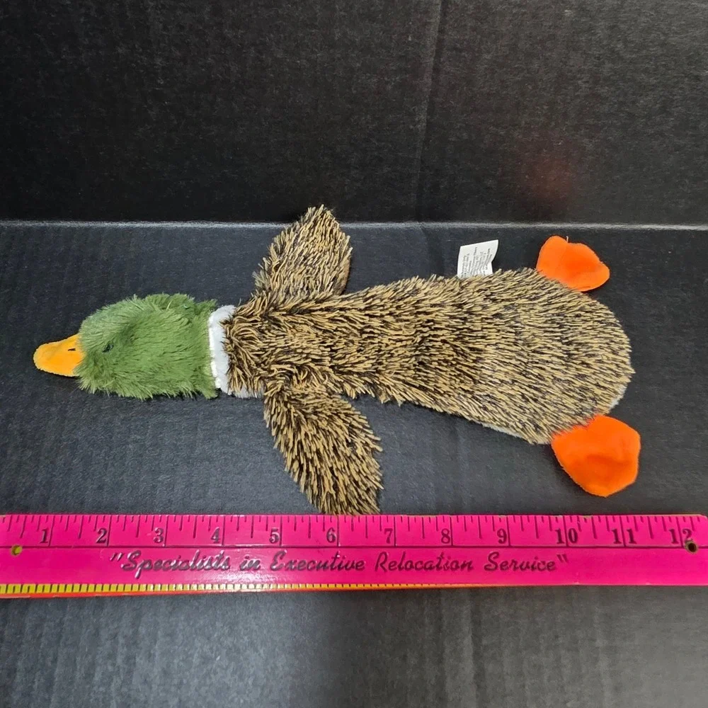 Best Pet Supplies Mallard Duck Dog Toy Small Brown Green Floppy Squeaker Plush